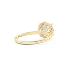 Round Cut 1.5 Carat Bezel Moissanite Solitaire Ring – Pave Setting in Gold 9
