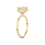 Round Cut 1.5 Carat Bezel Moissanite Solitaire Ring – Pave Setting in Gold 10