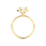 Round Cut 1.5 Carat Bezel Moissanite Solitaire Ring – Pave Setting in Gold 11