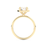Round Cut 1.5 Carat Bezel Moissanite Solitaire Ring – Pave Setting in Gold 11