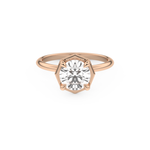 Round Cut 1.5 Carat Bezel Moissanite Solitaire Ring – Pave Setting in Gold 13