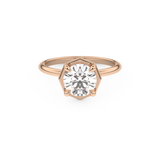 Round Cut 1.5 Carat Bezel Moissanite Solitaire Ring – Pave Setting in Gold 13