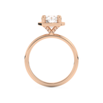 Round Cut 1.5 Carat Bezel Moissanite Solitaire Ring – Pave Setting in Gold 17
