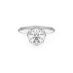Round Cut 1.5 Carat Bezel Moissanite Solitaire Ring – Pave Setting in Gold 1