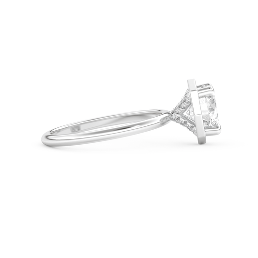 Round Cut 1.5 Carat Bezel Moissanite Solitaire Ring – Pave Setting in Gold 2