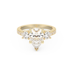Pear Cut 2.0 Carat Moissanite Ring – Cluster Setting in Gold