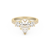 Pear Cut 2.0 Carat Moissanite Ring – Cluster Setting in Gold