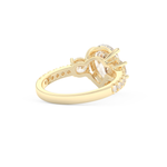 Pear Cut 2.0 Carat Moissanite Ring – Cluster Setting in Gold