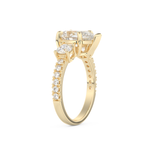 Pear Cut 2.0 Carat Moissanite Ring – Cluster Setting in Gold