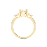 Pear Cut 2.0 Carat Moissanite Ring – Cluster Setting in Gold