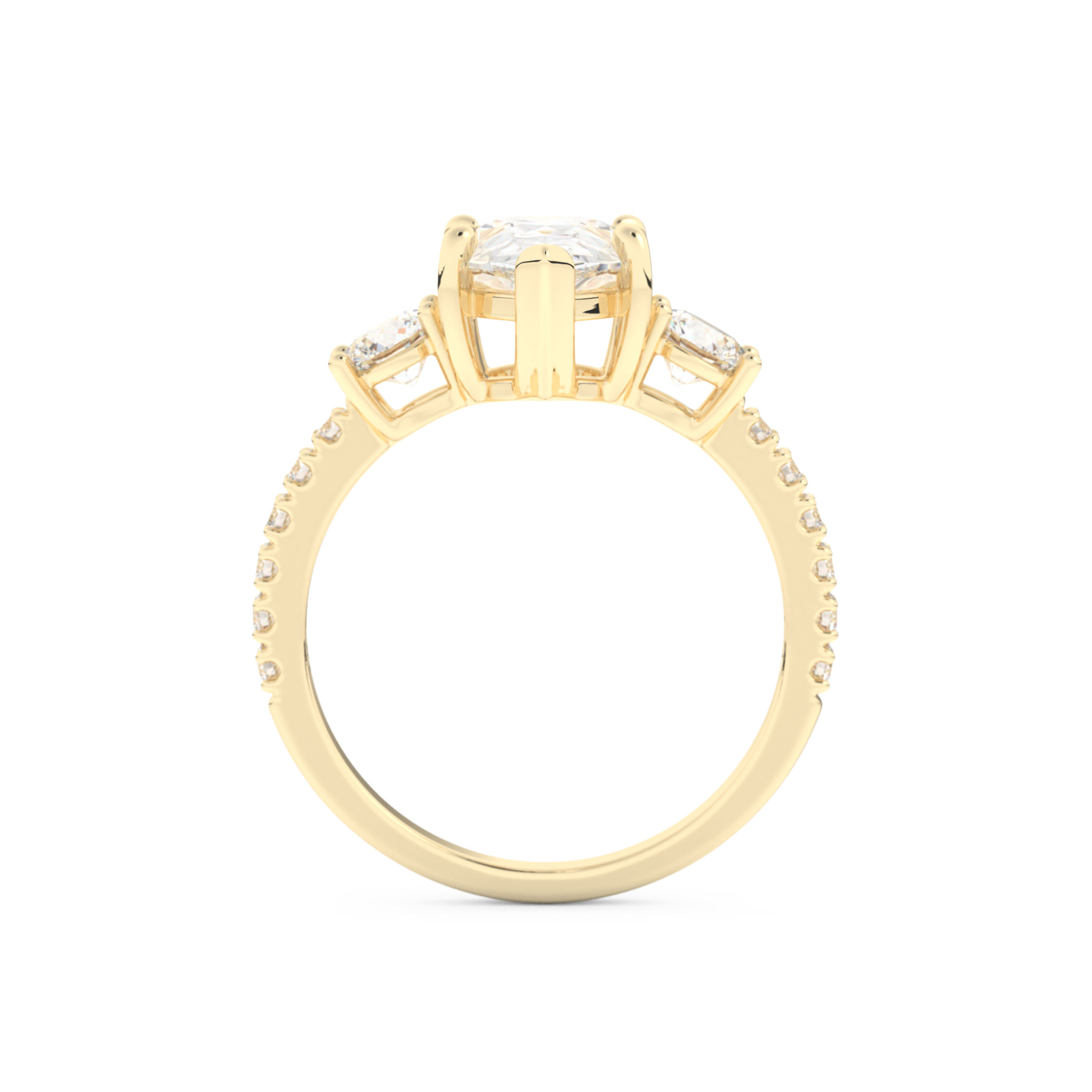 Pear Cut 2.0 Carat Moissanite Ring – Cluster Setting in Gold