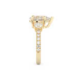 Pear Cut 2.0 Carat Moissanite Ring – Cluster Setting in Gold