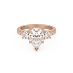 Pear Cut 2.0 Carat Moissanite Ring – Cluster Setting in Gold
