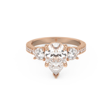 Pear Cut 2.0 Carat Moissanite Ring – Cluster Setting in Gold