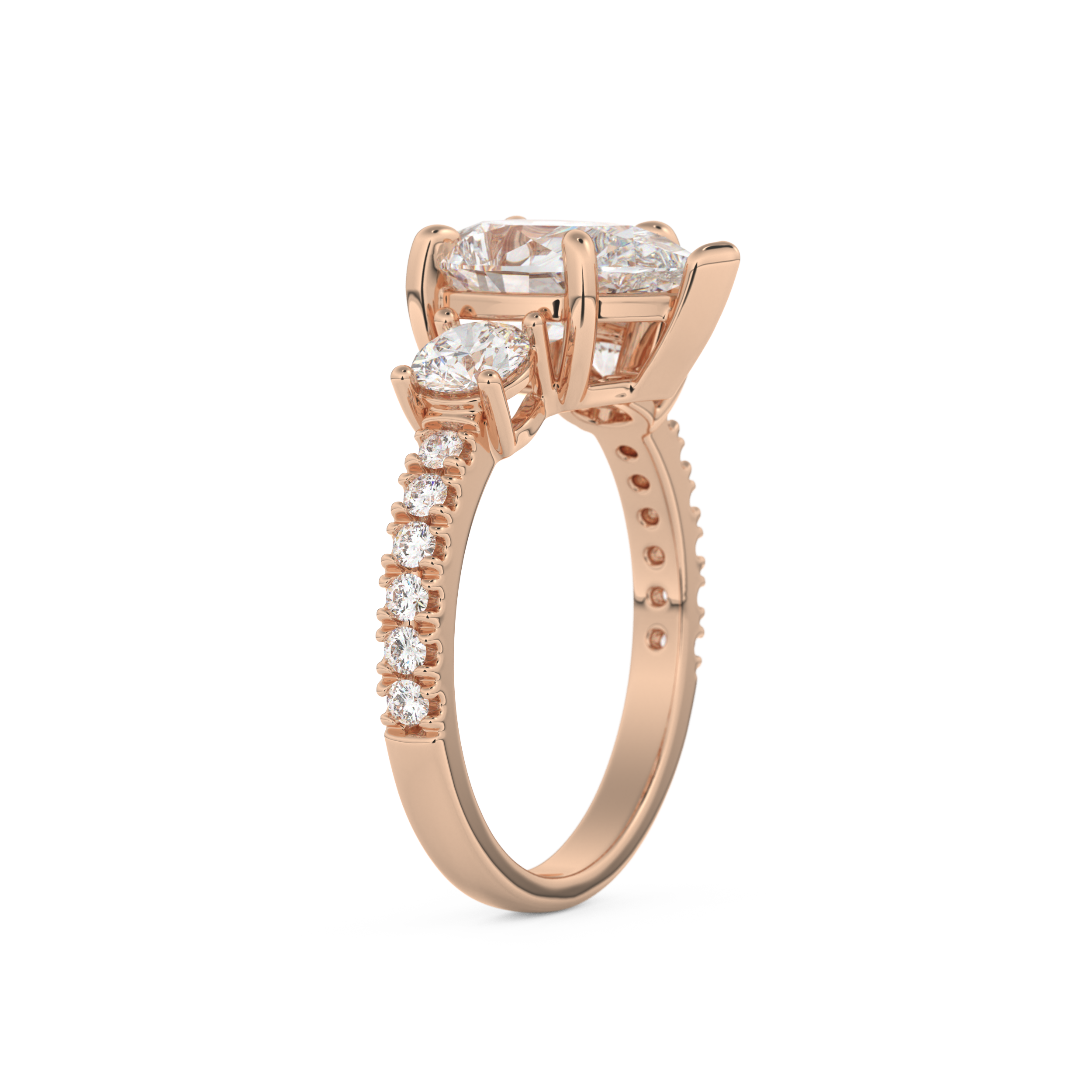 Pear Cut 2.0 Carat Moissanite Ring – Cluster Setting in Gold