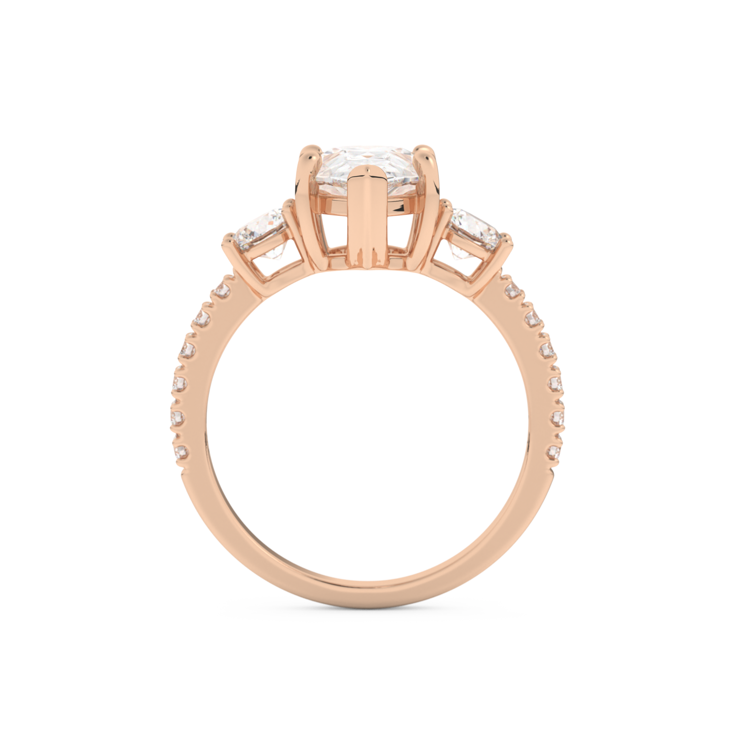 Pear Cut 2.0 Carat Moissanite Ring – Cluster Setting in Gold