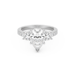 Pear Cut 2.0 Carat Moissanite Ring – Cluster Setting in Gold