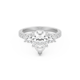 Pear Cut 2.0 Carat Moissanite Ring – Cluster Setting in Gold