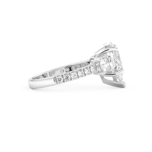 Pear Cut 2.0 Carat Moissanite Ring – Cluster Setting in Gold