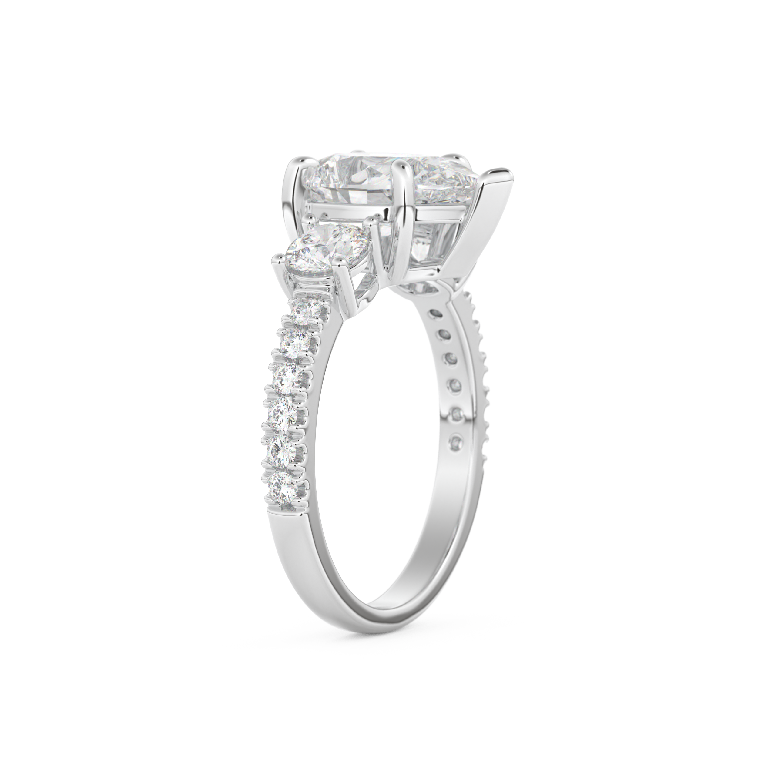 Pear Cut 2.0 Carat Moissanite Ring – Cluster Setting in Gold