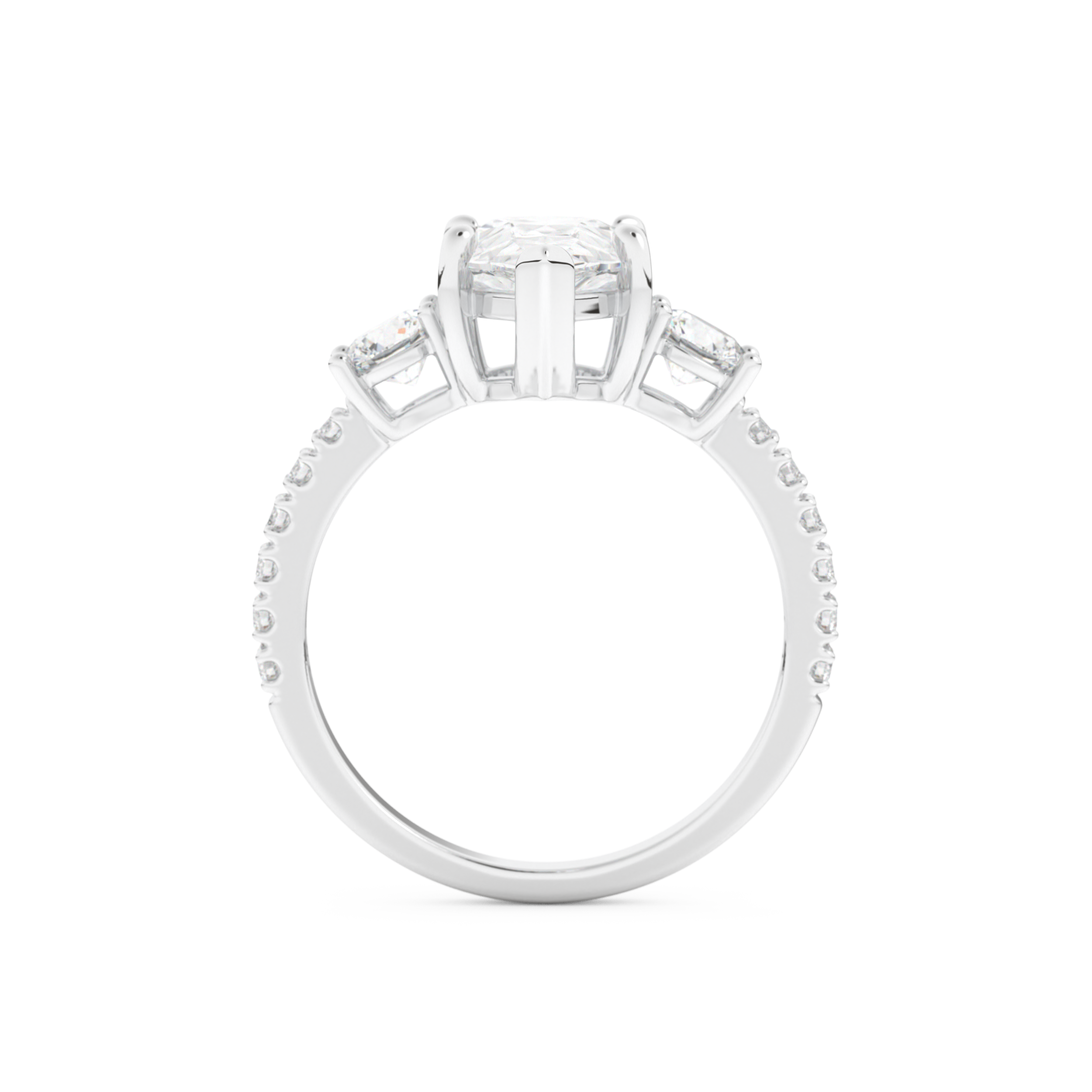 Pear Cut 2.0 Carat Moissanite Ring – Cluster Setting in Gold
