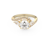 Round Cut 1.5 Carat Moissanite Ring – Cluster Setting in Gold