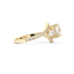 Round Cut 1.5 Carat Moissanite Ring – Cluster Setting in Gold