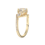 Round Cut 1.5 Carat Moissanite Ring – Cluster Setting in Gold