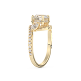 Round Cut 1.5 Carat Moissanite Ring – Cluster Setting in Gold