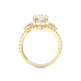 Round Cut 1.5 Carat Moissanite Ring – Cluster Setting in Gold