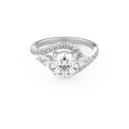 Round Cut 1.5 Carat Moissanite Ring – Cluster Setting in Gold