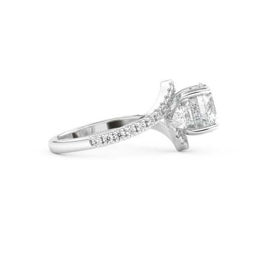Round Cut 1.5 Carat Moissanite Ring – Cluster Setting in Gold