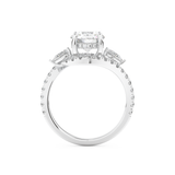 Round Cut 1.5 Carat Moissanite Ring – Cluster Setting in Gold