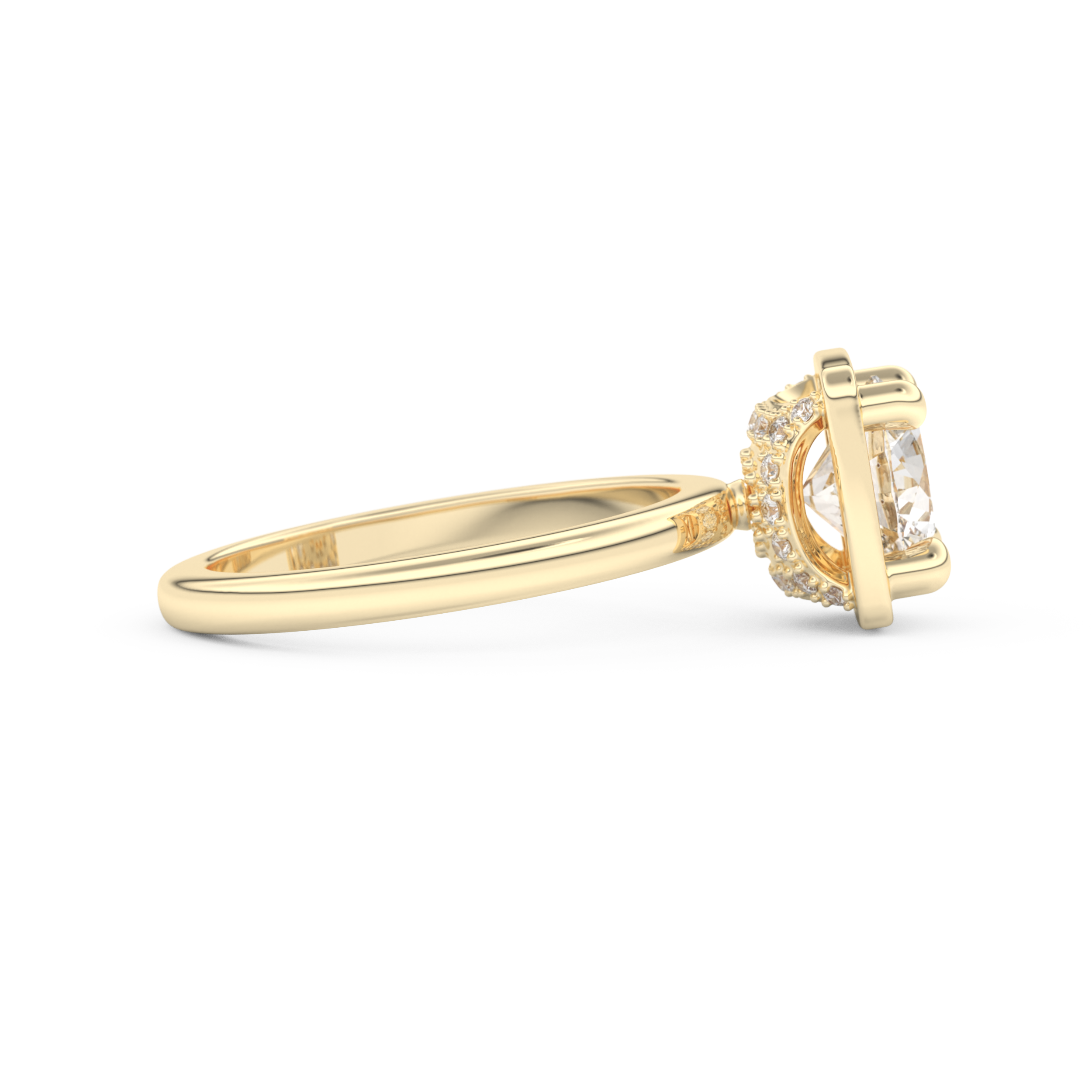 Round Cut 1.5 Carat Moissanite Ring – Pave Setting in Gold