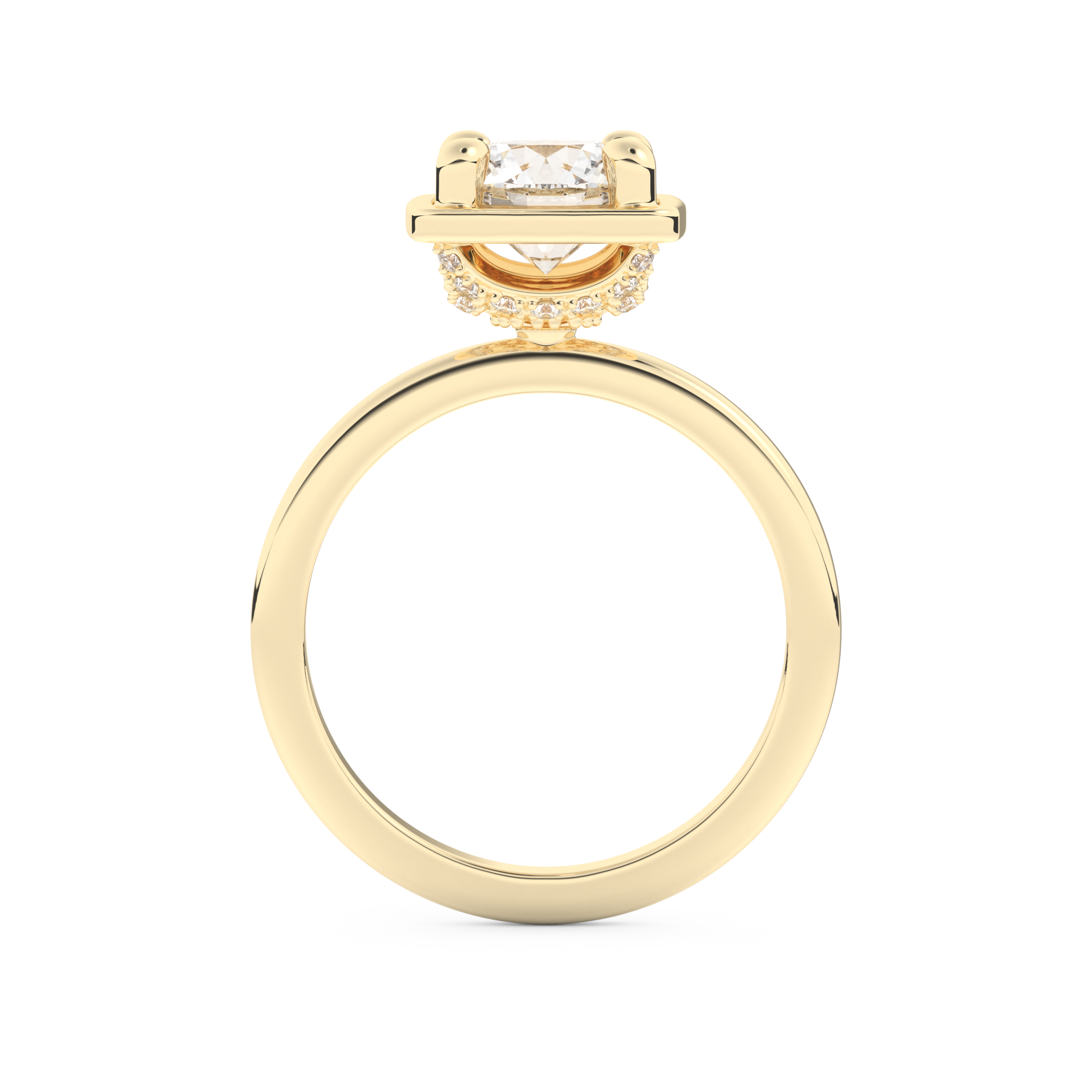 Round Cut 1.5 Carat Moissanite Ring – Pave Setting in Gold