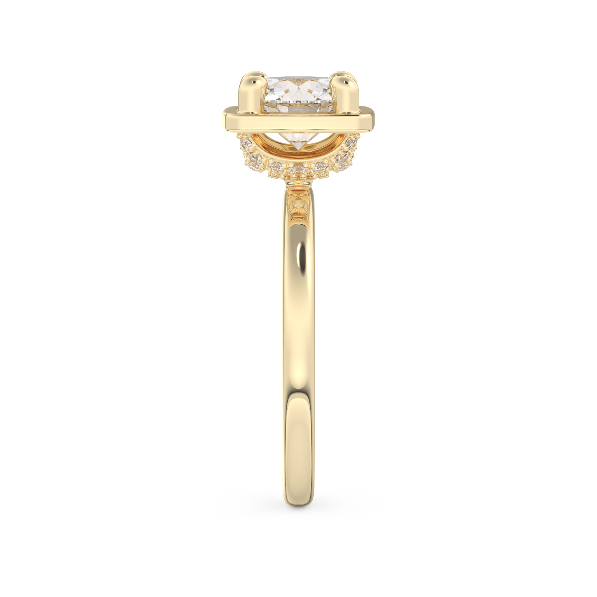 Round Cut 1.5 Carat Moissanite Ring – Pave Setting in Gold
