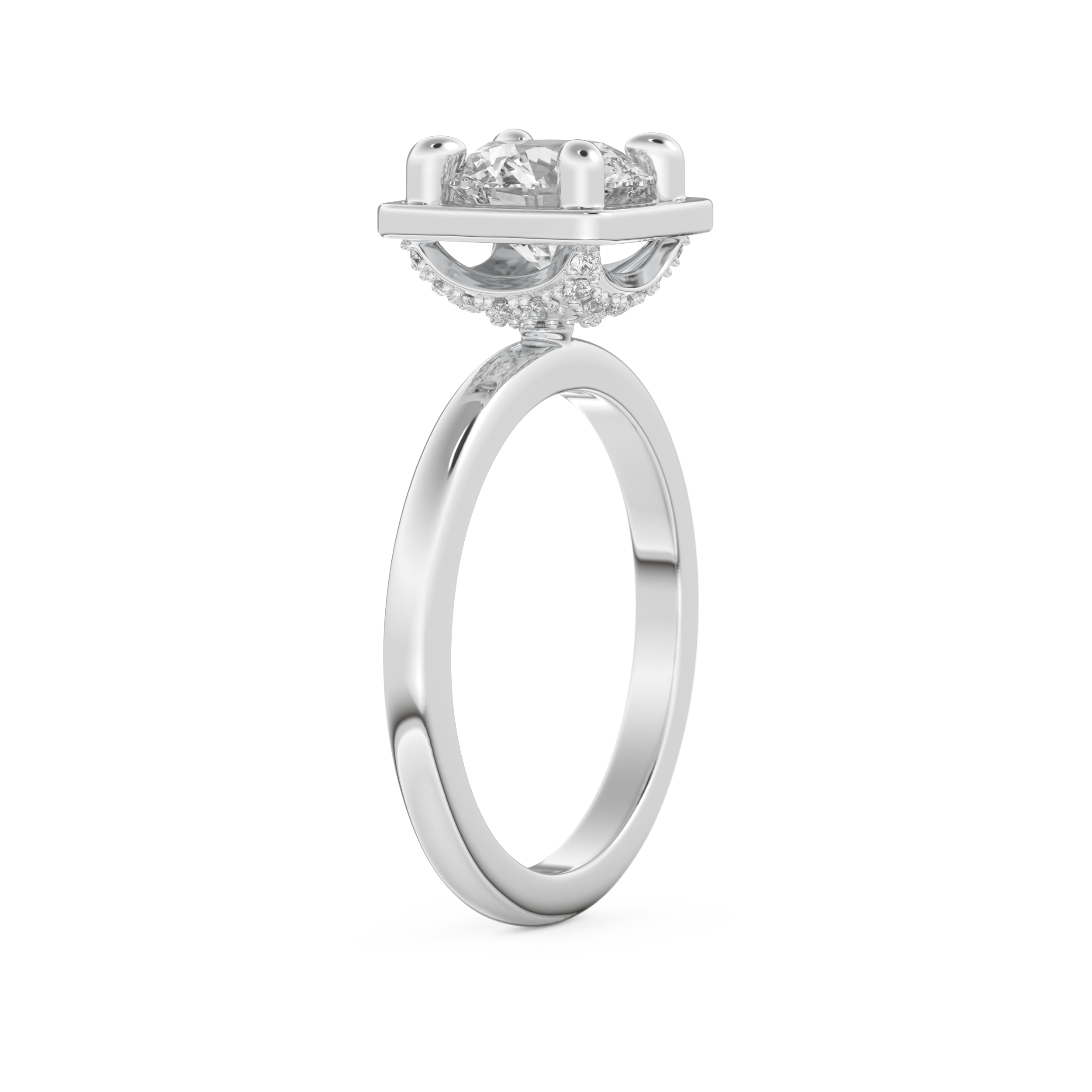 Round Cut 1.5 Carat Moissanite Ring – Pave Setting in Gold