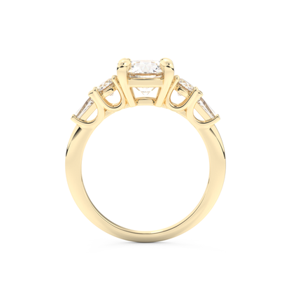 Round Cut 1.5 Carat Moissanite Ring – Cluster Setting in Gold