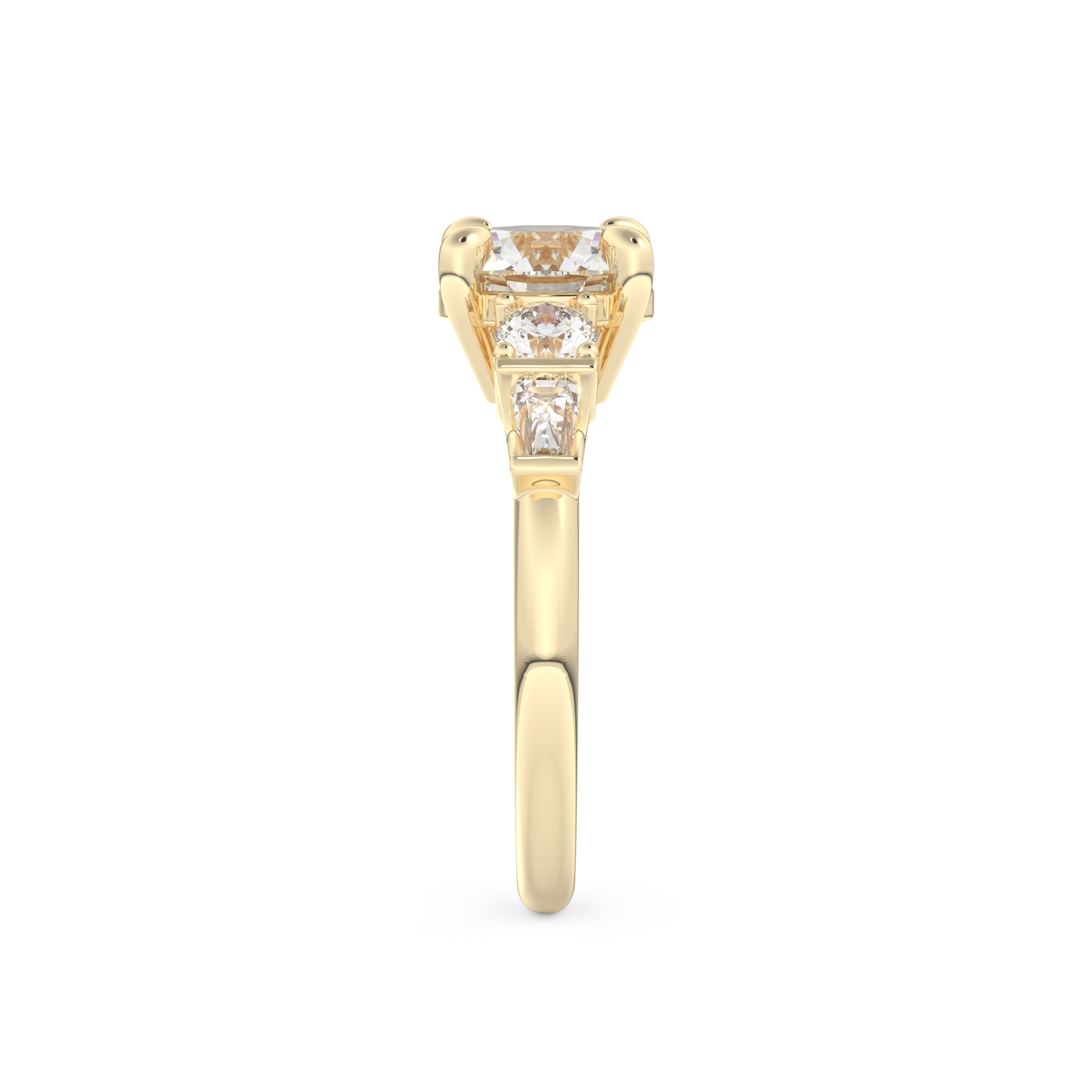 Round Cut 1.5 Carat Moissanite Ring – Cluster Setting in Gold