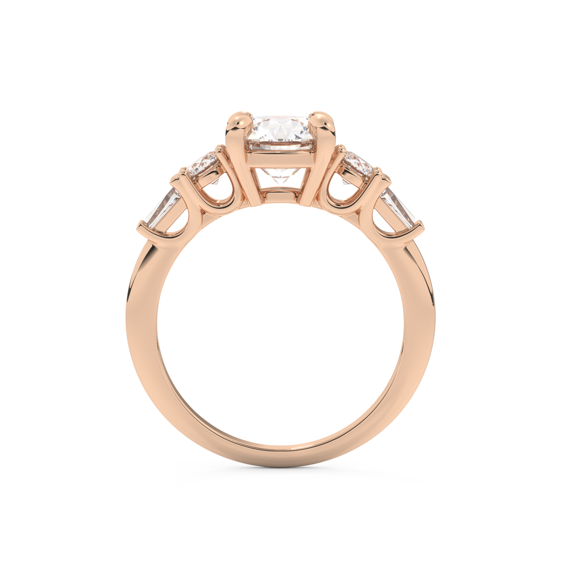 Round Cut 1.5 Carat Moissanite Ring – Cluster Setting in Gold