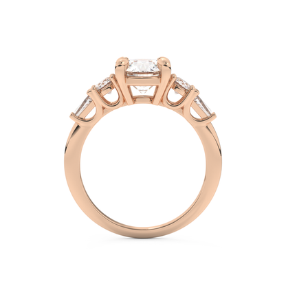 Round Cut 1.5 Carat Moissanite Ring – Cluster Setting in Gold