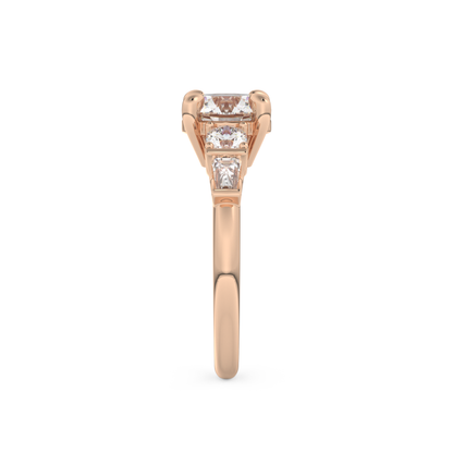 Round Cut 1.5 Carat Moissanite Ring – Cluster Setting in Gold