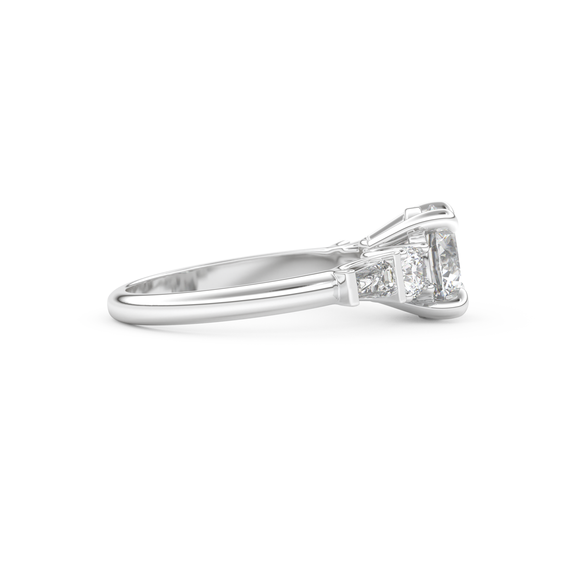 Round Cut 1.5 Carat Moissanite Ring – Cluster Setting in Gold