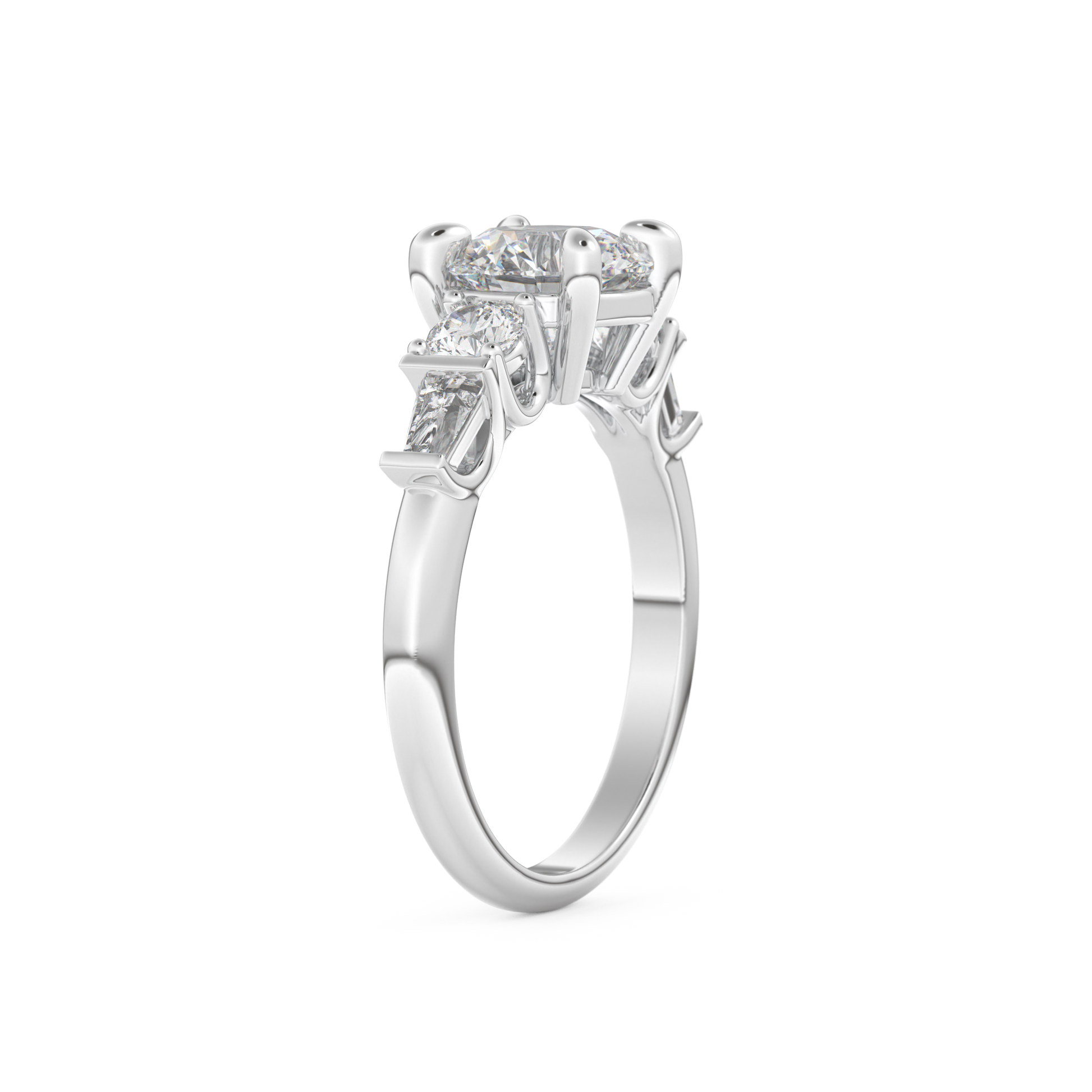 Round Cut 1.5 Carat Moissanite Ring – Cluster Setting in Gold