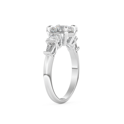 Round Cut 1.5 Carat Moissanite Ring – Cluster Setting in Gold