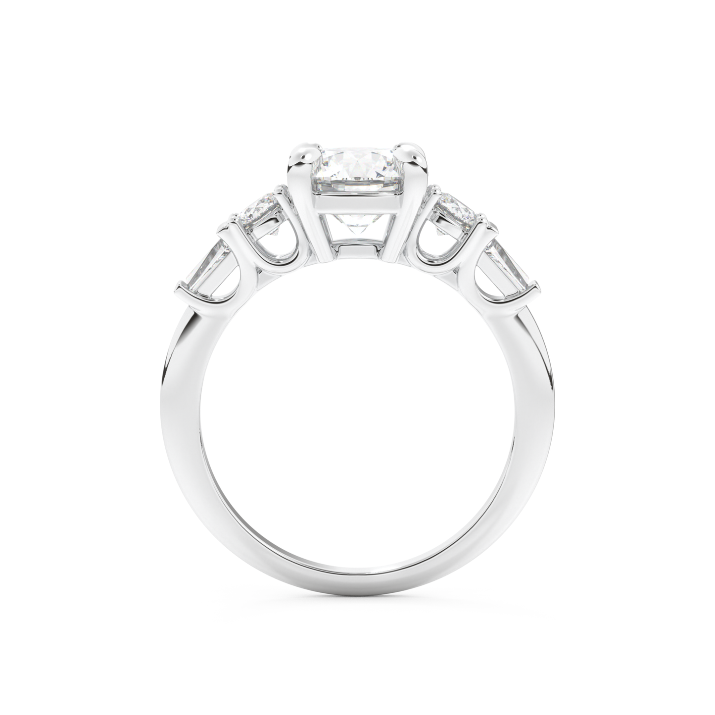 Round Cut 1.5 Carat Moissanite Ring – Cluster Setting in Gold