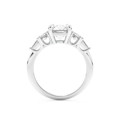 Round Cut 1.5 Carat Moissanite Ring – Cluster Setting in Gold