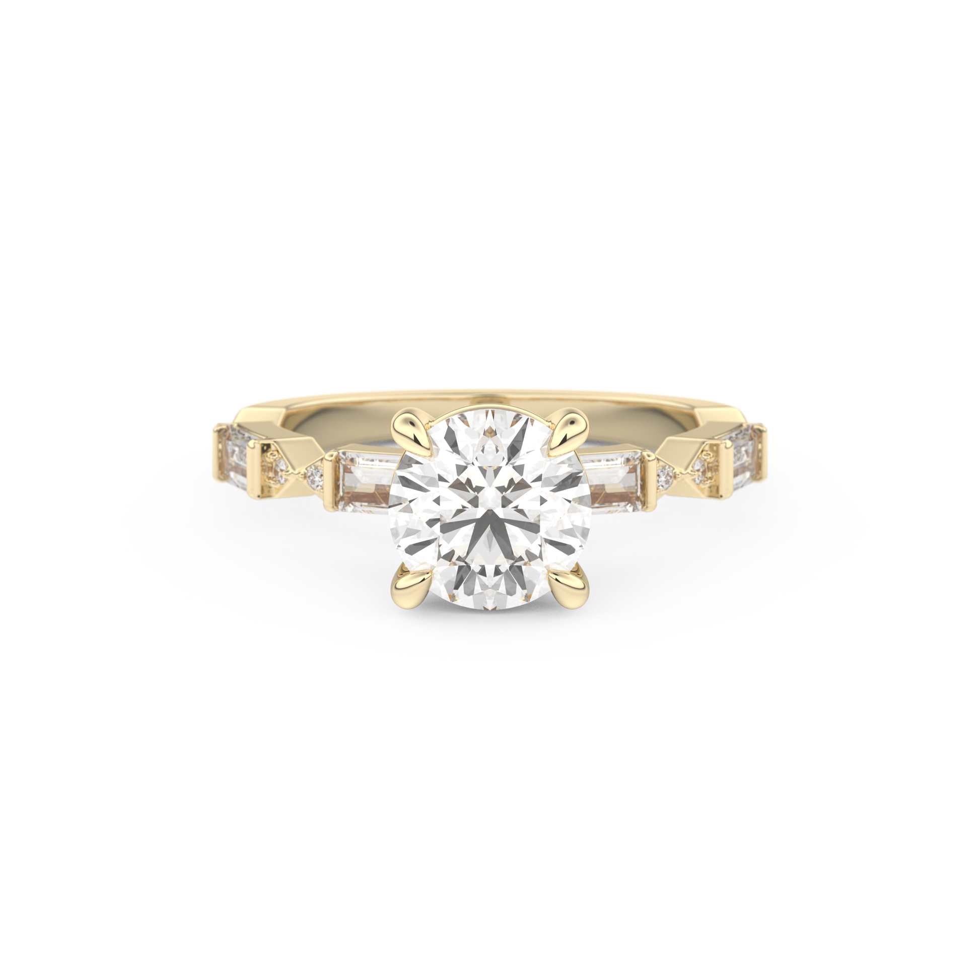 Round Cut 1.5 Carat Moissanite Ring – Pave Setting in Gold