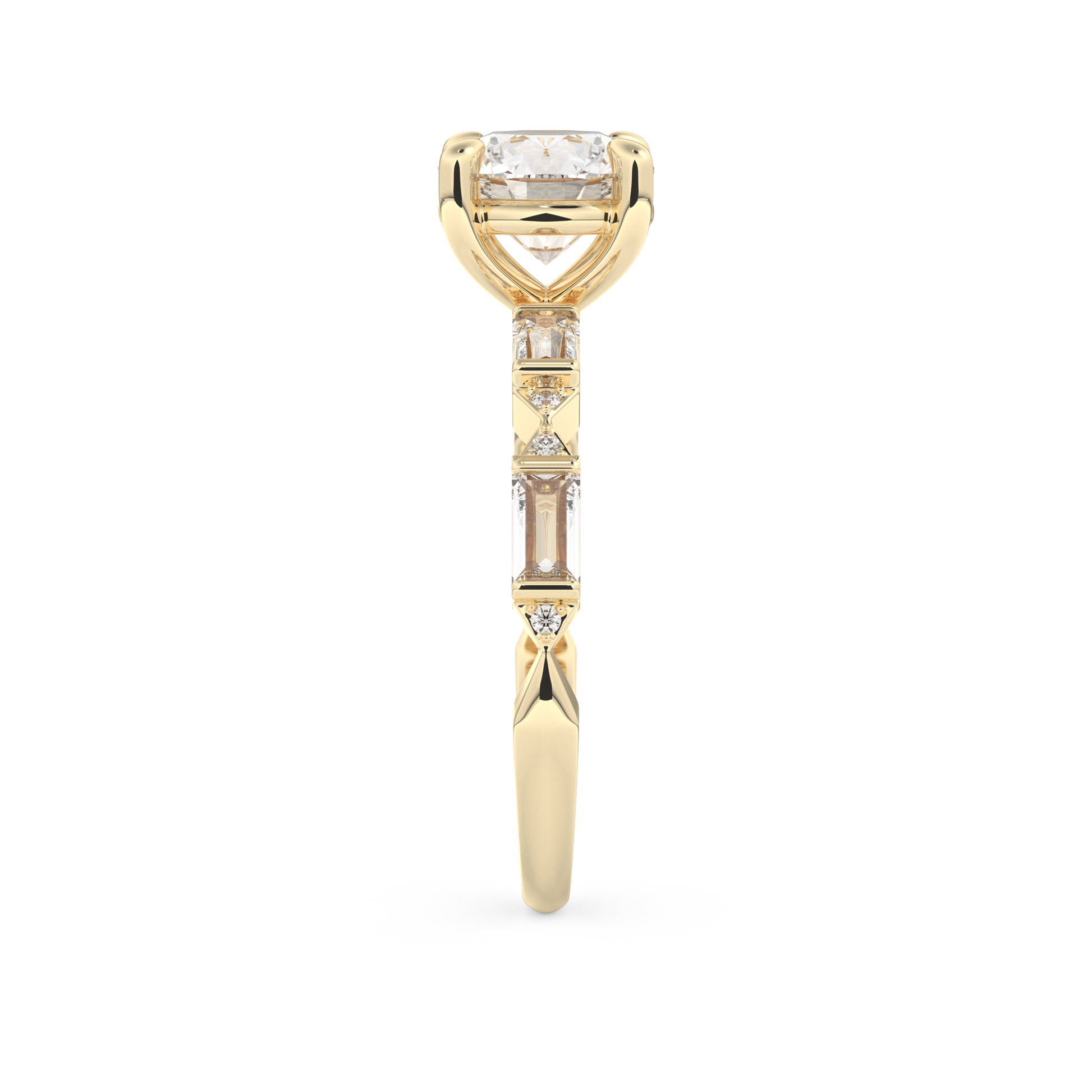 Round Cut 1.5 Carat Moissanite Ring – Pave Setting in Gold
