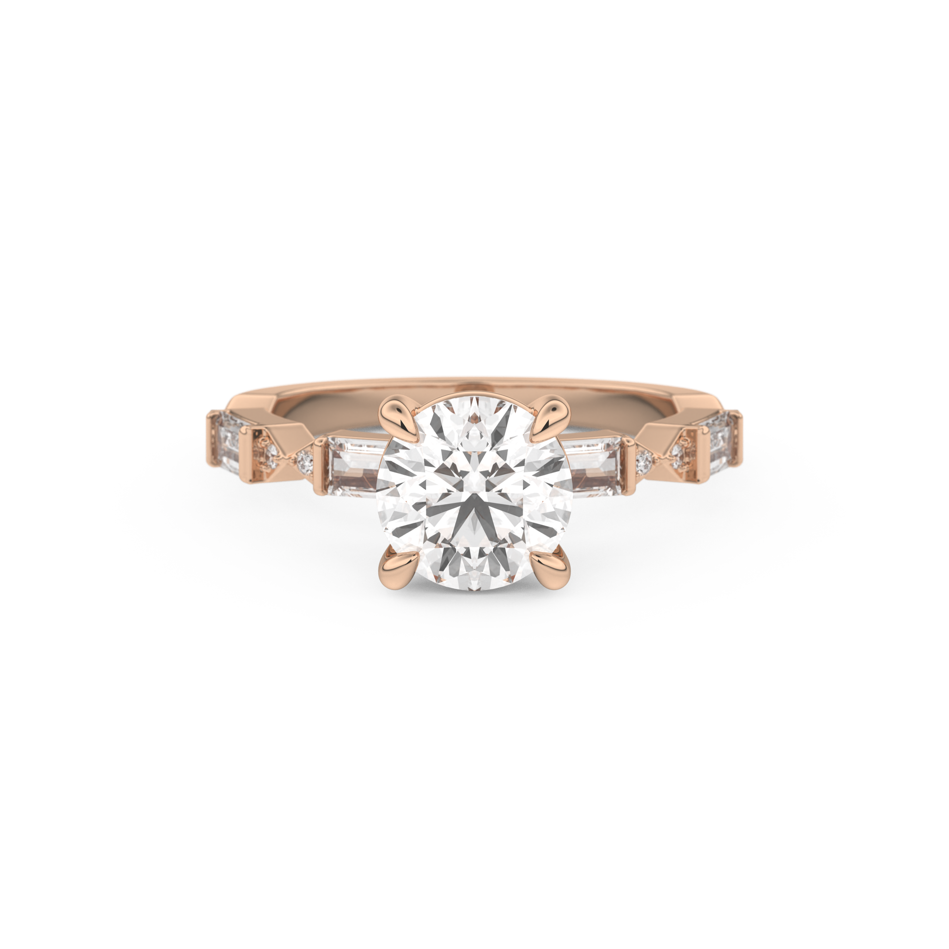 Round Cut 1.5 Carat Moissanite Ring – Pave Setting in Gold
